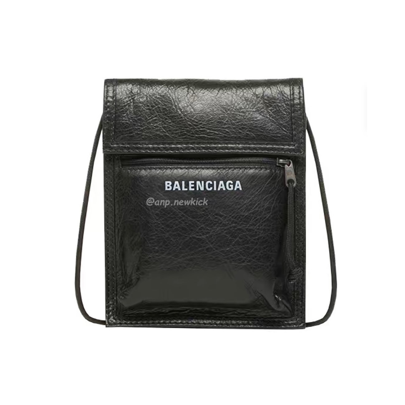 Balenciaga Explorer Arena Cracked Leather Messenger Bag Black (1) - newkick.cc